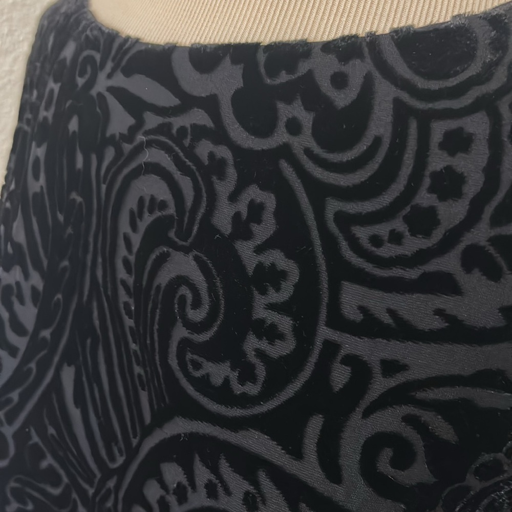 Elegant Preston & York Black Velveteen Lined Flattering Dress Large L 12 - Picture 3 of 4